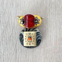 Owl Brooch, Handmade Vintage Owl Pin by Francesca Morini Italian Artisan Jewelry, Owl Lover Gift for