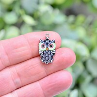 5 Owl Blue and Black Charms SC6032