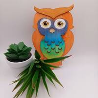 Wooden Owl Figurine / Owls / Owl Lovers / Wall Hanging / Gradient Owl / Rainbow Owl / B Grade Owl/ H