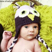 Owl Earflap Hat--Crochet Purple and Lavender Ear Flap Hat--Any Size