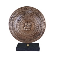 goddess Athena shield owl Bronze Metal art sculpture handmade in Greece