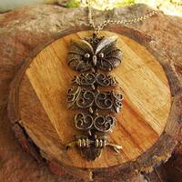 Vintage Articulated Owl Necklace