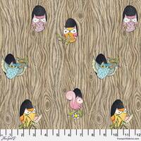 Well Owl Be PWCD016.XBROWN Hello Nite - brown by Cori Dantini for Freespirit