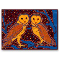 Pair of BARN OWLS - Greeting Card or Matted Print - "The Wonders of Nature" Collection - L