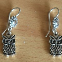 Owl Of Wisdom Silver Earrings - Goddess Athena Symbol