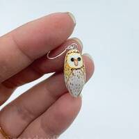 Barn Owl Drop Earrings, Owl Dangle Earrings, bird jewelry, bird earrings, nature lover, bird lover g