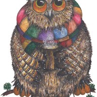 Funny Wall Art, Grumpy Owl Art Print, Nursery Wall Art, Playroom Owl Decor, Art For Kids, Funny Wall