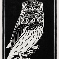 Two Owls SVG, EPS, and PNG printable file download animal art vector for clipart, cricut, woodworkin