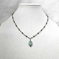 Turquoise Glass Owl Necklace: Hand Made Bird Pendant, Unique Gifts for BF