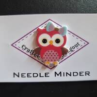 Blue Bow Owl Needle Minder