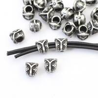 10 Antique Silver Owl Beads: Large Hole Pewter Spacers (9mm)