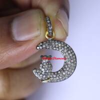 Beautiful Owls design 1.00 ct pave diamond pendant, 925 sterling silver handmade finish diamond pend
