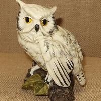 Vtg Porcelain White Owl Figurine, UCTCI, Japan