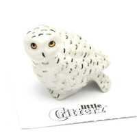 Little Critterz White Snowy Owl "Ghost" Hand-painted - Home Decor Bird Decorative Figurine
