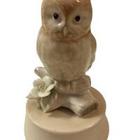 Owl Music Box Otagiri Porcelain Owl Musical Figurine As Time Goes By Casablanca Theme Vintage 1970s