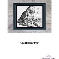 Reading Owl Counted Cross Stitch Pattern | Book Cross Stitch Pattern | Premium Monochrome | Instant 