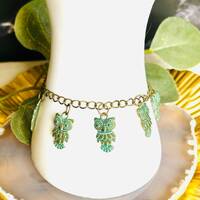 Distressed Owl Charm Bracelet: Brass Womens Jewelry