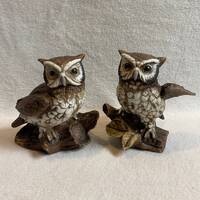 Homco Owl Figurines - Set of 2 (#BCD540)