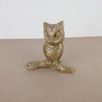 Vintage brass heavy owl