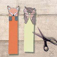 Fox and Owl Page Huggers/ Bookmark/ Kid Craft/ Printable Craft/ Kindergarten Craft/ DIY Craft Kit