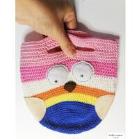 Owl Bag in Crochet, Handmade Cotton Kids Gift