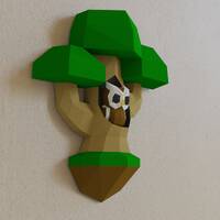 Búho Owl en el árbol plantillas, Búho papercrafts, Búho plantillas 3D