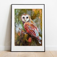 Barn Owl oil Painting, Perfect gift for Wildlife  Birds Animals Lovers,  Wildlife canvas Art