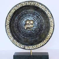 Owl of Athena Shield - Symbol of Knowledge, Wisdom, Perspicacity and Erudition - Bronze