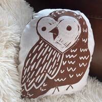 Owl Custom Block Print Pillow