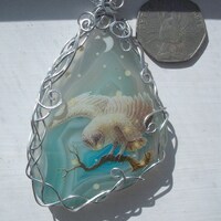 Handmade wire wrapped OWL pendant ooak bespoke