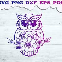 Flower owl svg, Floral Owl SVG, Owl svg,  Bird svg, Owl Silhouette, Owl svg file for Cricut, Floral 