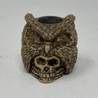 Smoking Pipe (Skull w Owl Headdress)