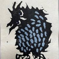 Doubting Owl, Original Linocut, Bird Linocut, Original Print, Whimsical Art Print, Bird Lover