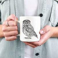 Owl Mug, Owl Lovers Coffee Mugs, Hipster Nerdy Animal Coffee Mug 15 oz 11 oz, Owl Lovers Gifts Cup M