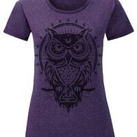 Owl eye and moon symbols Illuminati Owl Symbol woman's t-shirt S-2XL  Tattoo Gothic style
