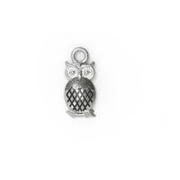 Vintage Sterling Silver Owl Shape Charm, Antique Silver Bracelet Tiny Charm, Handmade Owl Pendant Ne
