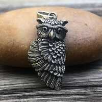Handcrafted 925 Sterling Silver Owl Bird Pendant/Necklace Women Fashion Jewelry Accessories Gift VIN