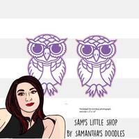 Traditional Tattoo Owl Earring SVG File: Engraved Bird Design (Digital Download)