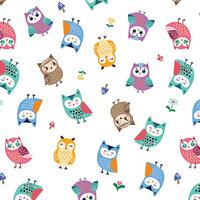 Owl Fabric, Floral Fabric, Happy Camper, Woodland Owls White, Nature Fabric, Camping Fabric, by Bena