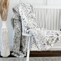 Luxury Faux Fur Large Blanket Snowy Owl Minky Adult Cozy Plush throw Soft Warm Comfort Gift for Her 