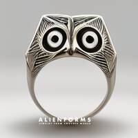 owl ring, owl silver ring, owl men's ring, bird ring, anniversary gift, silver ring,animal ring,