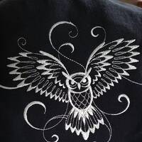Owl Tee or Sweatshirt Choice Color Option Flying Owl Tattoo Ink Style Modern Cotton Short Long Sleev