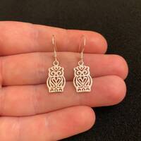 Sterling Silver Owl Dangle Earrings: Delicate Charm Jewellery