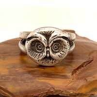 Owl Silver Ring, Handmade Sterling Silver Ring, Bird, Sizes 7 & 8