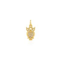 Gold Owl Charm, Micropaved Zircon Bird Pendant Necklace, 18K Gold Filled Owl Jewelry, DIY Jewelry Ma