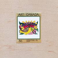 2 Owl Canada Postage Stamps, Wedding Calligraphy, Canadian Art, Kenojuak Ashevak, Indigenous, Cape D