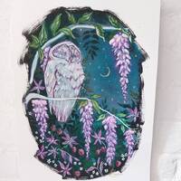 Barn Owl Watercolor Painting, Wildlife Art, Child's Illustration