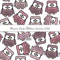 Mauve Owls Seamless Pattern, Owl Pattern jpg, Cute digital owl png, Childrens shirt png, Nursery png