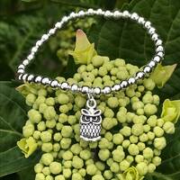 Owl Charm Bead Bracelet, Owl Bracelet, Bracelet, Bead Bracelet, Animal bracelet, Charm Necklaces