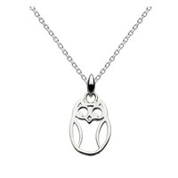 Sterling Silver Owl Pendant Necklace &ndash; Wise Owl Jewelry on 18in Chain, Symbol of Wisdom, Uniqu